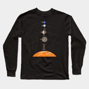 minimalistic solar system Long Sleeve T-Shirt